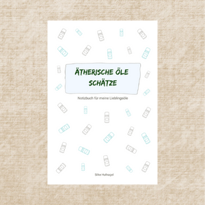 Ätherische Öle Schätze Notizbuch weiß hellblau Notizbuch Ätherische Öle Schätze weiß hellblau