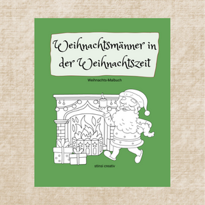 Malbuch Weihnachtsmänner in der Weihnachtszeit